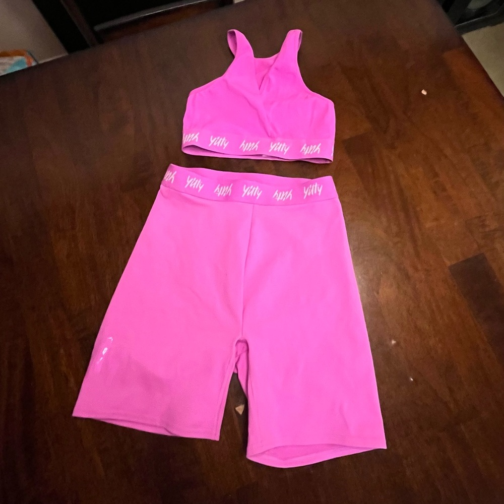 Yitty Pink Sports Bra and Shorts Set